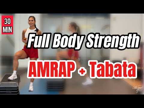 30-Minute Full Body Strength Workout | Dumbbells & Step Bench