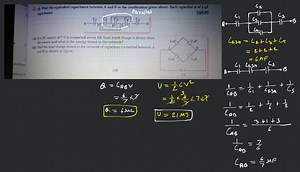(i) Find the equivalent capacitance between A and B in the comb... | Filo