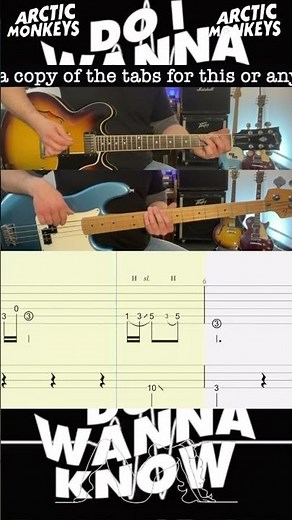 Do I Wanna Know? - Arctic Monkeys - Guitar & Bass Lesson - Demonstration - Rolling Tab