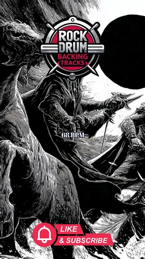 Slow Heavy Rock Drum Loop 68 BPM #Shorts