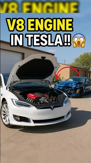 Tesla Model S Swapped With V8 Engine Sparks Heated Debate !! | He Put a V8 Engine in Tesla ! 🔥😲⚡