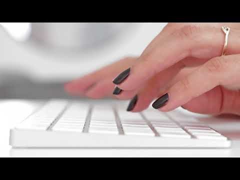 Female Hands Typing On Keyboard - Free HD Stock Footage - No Copyright - Black Nails Office