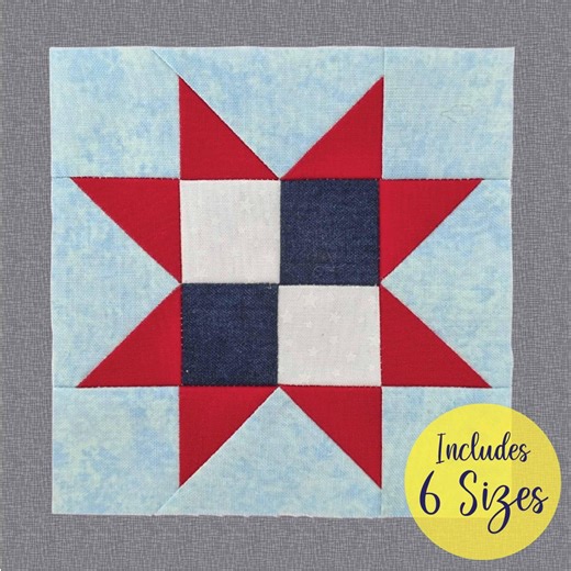 Sawtooth Star With Four Patch, Paper Pieced Quilt Block in 6 Block Sizes - Etsy