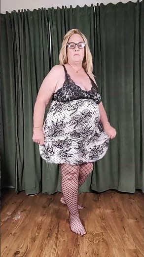 Today's Outfit White floral mini dress with stockings #maturewomen #over50 #lingerie #grannylovers
