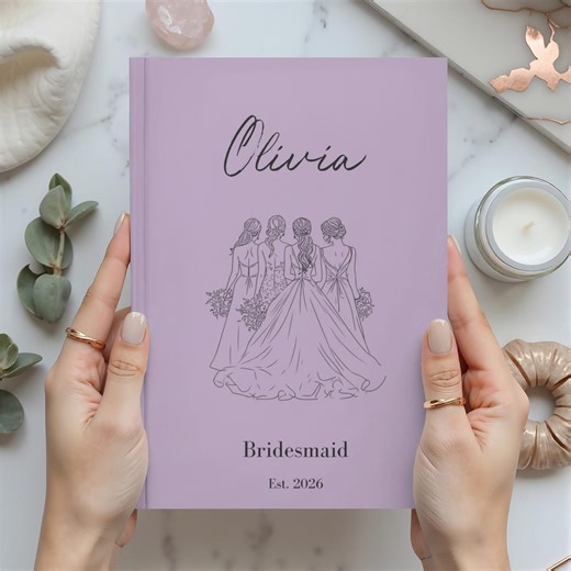 Personalized Bridesmaid Journal, Custom Name Notebook, Bridal Party Gift, Maid of Honor Gift, Wedding Keepsake, Hardcover Journal - Etsy