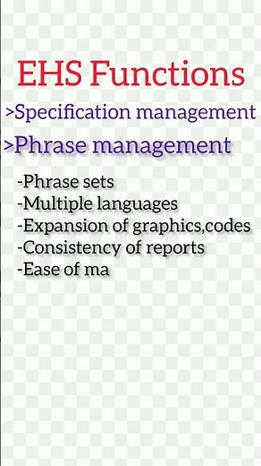 SAP EHS (environmental health and safety)training | EHS functions