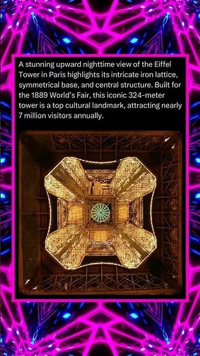 A Stunning Upward Nighttime View of the Eiffel Tower in Paris Highlights Its Intricate Iron Lattice…