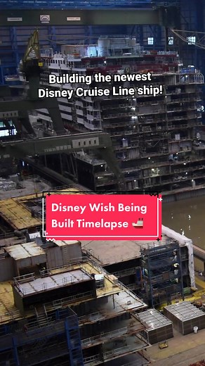 Have you ever seen a #cruise #ship being built before? The #DisneyWish sets sail Summer 2022! 🚢✨ #Disney #DisneyCruiseLine #Wish #Timelapse #Build