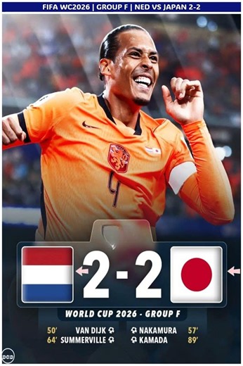 Netherlands Vs Japan 2-2 Tie | All Goals & Key Moments Highlights | FIFA World Cup 2026 #shortsfeed