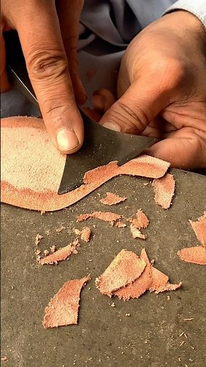 Satisfying ASMR Leather Skills | No Talking, Real Sounds #cuttingskills #leathershoes