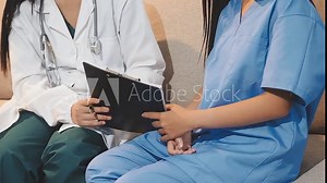 doctor inject vaccine to asian woman, Deltoid muscle injection technique, immunization and health care promotion