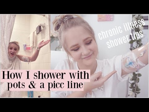 how i shower with pots and a picc line: chronic illness shower tips