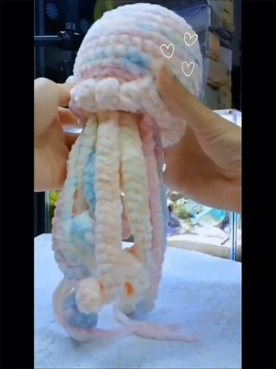 🪼 Cozy & Calming Crochet 🌊 No-Sew Jellyfish Amigurumi Tutorial (ENG CC) #crochetjellyfish