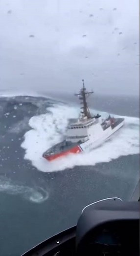 Navigating the Storm: Coast Guard Cutter Braves Rough Seas #CoastGuard #StormySeas
