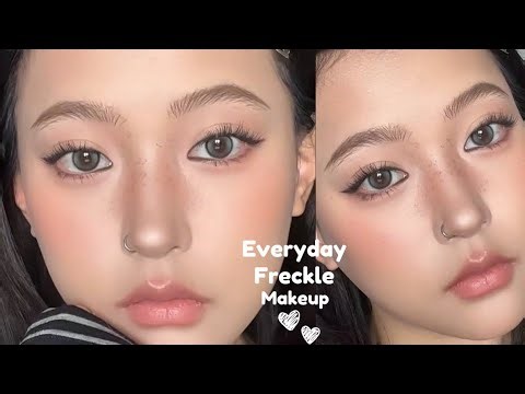 EVERYDAY FRECKLE MAKEUP TUTORIAL 🎀| Korean Glam Makeup Look ✨
