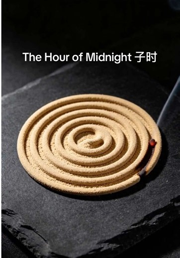 The ancient Chinese day had 12 hours, not 24. This is the first — 子时, the Hour of Midnight. One coil of incense will burn through the whole day, one hour at a time. 11 hours to go. Follow the day as it burns. #oddlysatisfying #chineseincense #chineseculture #ancientchina #magical