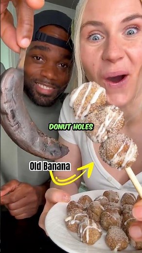 Easy Banana DONUT Holes! 🍩 🍌 #easyrecipe