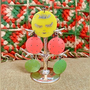 60s Vintage 🌼 Mod Groovy Girl Earring Tree Jewelry Holder - VERY RARE!