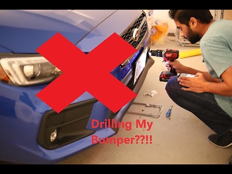 NO DRILLING!! - WRX/STI 2015-2020 - How to mount front license plate - super easy