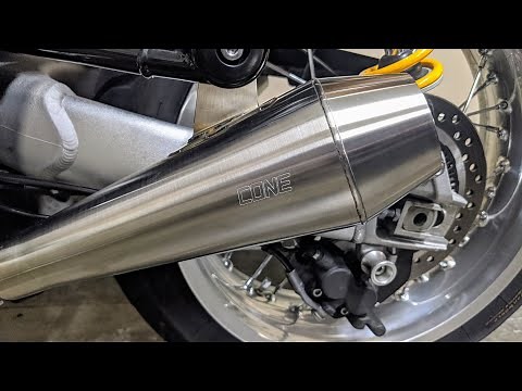 Motorcycle Cone Slip On Mufflers Install - Triumph Thruxton R