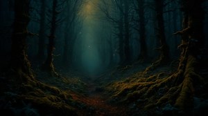 Stars, Mountain, Trees, Forest