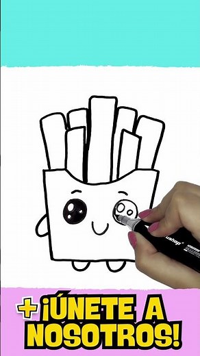 🍟Dibuja PAPAS FRITAS Kawaii - Dibujos Rápidos y Fáciles #dibujorapido #kawaii #dibujoskawaii