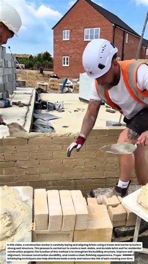 Satisfying Bricklaying Technique! Fast and Precise Wall Construction.