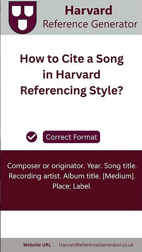 How to Cite a Song in Harvard Referencing Style Complete Guide by Harvard Reference Generator\n \n Thi