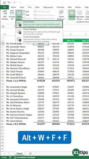 Freeze Panes in SECONDS Not Minutes