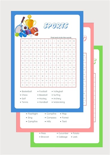 English Word Search Worksheets for Kids, Printable ESL Vocabulary Puzzles, Digital Download - Etsy