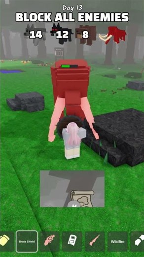 block all enemies with brute shield #99nightintheforest #roblox #