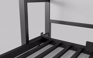 SOFTSEA Twin Size Horizontal Murphy Bed with Shelves, Folding Hidden Wall Bed Cabinet with Metal Slats, Heavy-Duty Murphy Bed Frame with Bookcase for Guest Room Bedroom Office, Grey