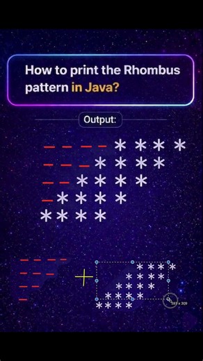 Rhombus Pattern ⭐ 30 sec me sikho | Java Pattern Printing 🔥 #shorts