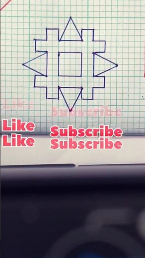 Perfect Symmetry! Easy Star Design on Graph Paper 🌟 #shorts #ytshorts #yotricks
