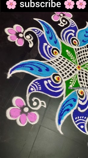 🌺Margazhi- Day 2 Peacock Rangoli#mayilkolam🦚 #margazhikolam #shorts #trending #kolam #viral #muggulu