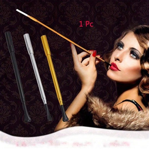 3 Colors Available: Gold, Black, Silver Elegant Retro Style Women's Extendable Cigarette Holder