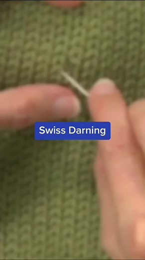 #KnittingTip - Swiss Darning⁠ Give it a try on a swatch. It’s wonderful to practice repairing your knitting, before you need to!⁠ If you like these tips, please like the video and follow my account to give me a boost! #knitting #knitok #knittersoftiktok #yarn