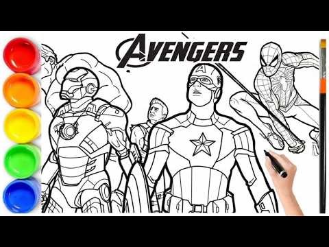 Avengers | How to draw The Avengers Superhero Coloring Pages | Hulk, Spiderman, Thor,Captain America