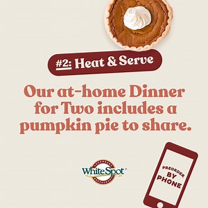 Traditional Turkey Dinner is back! Just in time for the season and now with 2 ways to enjoy! Ready-To-Eat OR Heat & Serve:⁣ ⁣ 1. Our ready-to-eat Traditional Roast Turkey Dinner (with all the fixings; stuffing, mashed potatoes, roasted vegetables, cranberries & gravy) is available for dine-in, takeout or delivery.⁣ ⁣ 2. Only available from Oct 3-12, order our at-home Heat & Serve Dinner For Two (includes all the fixings for two plus one free personal-sized Pumpkin Pie). Order online today or pre