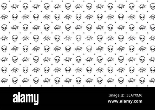 Cartoon Doodle Alien and UFO Pattern, Hand Drawn Space Icons Scrolling with Jelly Animation on White Background, Motion Graphics Seamless Loop, 4K Stock Video Footage - Alamy