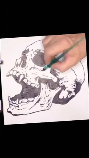 Ink pen skull drawing that's actually insane
