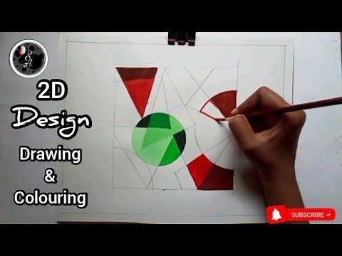 How to draw and colour 2D Design || Geometrical Shapes