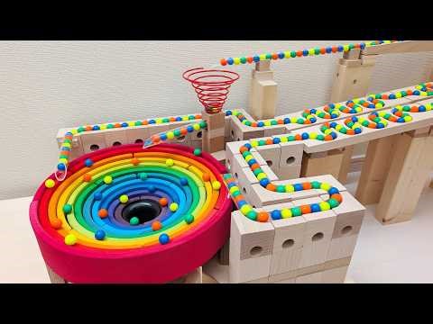 Marble Run Race ☆ HABA Slope + Cuboro + Bornelund Quadrilla + Transparent pipe