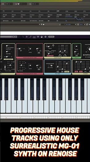 PROGRESSIVE HOUSE TRACKS USING ONLY SURREALISTIC MG-01 SYNTH FOR ALL SOUNDS ON RENOISE