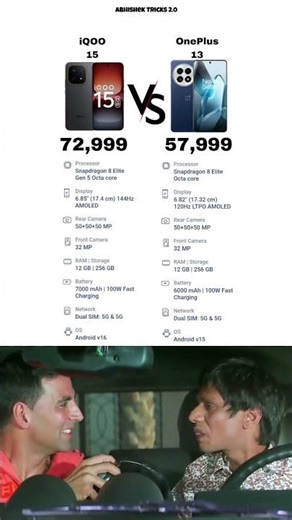 iQOO 15 vs OnePlus 13 specification and features #iqoo15 #oneplus13