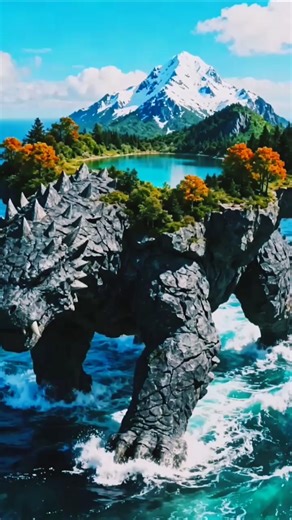 Walking Island?! Amazing Moving Island with Fantastic Beasts | AI Fantasy Creature World #shorts