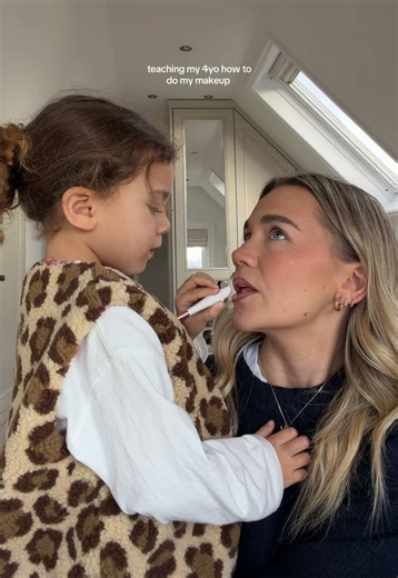 Teaching My 4-Year-Old Daughter Makeup Techniques