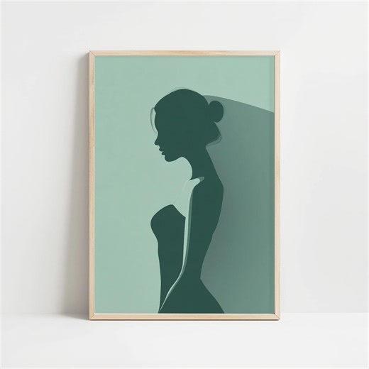 Female Silhouette Profile Minimalist Wall Art Modern Feminine Decor Printable (digital Download) - Etsy