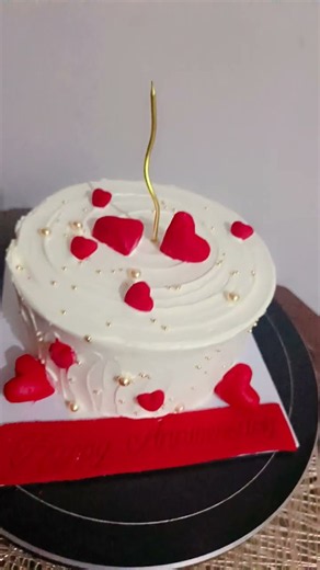 beautiful cake ideas || anniversary cake design || how to make heart cake #ytshorts #love #cake