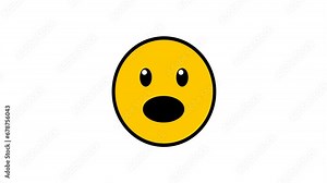 Animated emoji with shocked expression. It is very suitable for representing moods and thoughts when surprised to see something. Stock Video